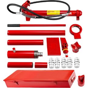 Mophorn 20 Ton Porta Power Kit 1.4M Oil Hose Hydraulic Car Jack Ram 13.78 inch Lifting Height Autobody Frame Repair Power Tools for Loadhandler Truck Bed Unloader Farm Hydraulic Equipment Construction