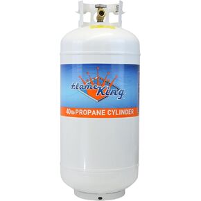 Flame King YSN401a 40 Pound Steel Propane Tank Cylinder with Overflow Protection Device Valve,White