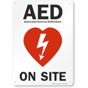 "AED on Site" Sign by SmartSign | 10" x 14" Plastic