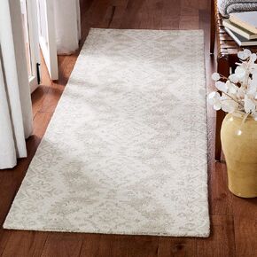 SAFAVIEH Micro-Loop Collection Runner Rug - 2'3" x 7', Ivory & Beige, Handmade Wool, Ideal for High Traffic Areas in Living Room, Bedroom (MLP952A)