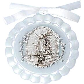 Roman Giftware Inc., Children's Gifts, New Baby, 4.25" H WHITE CRADLE MEDAL,Religious, Inspirational, Durable (4x1x4)
