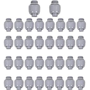 Liquid Tight Connector 1/2 in - Non-Metallic Electrical Conduit Fittings, UL Listed PVC Conduit Fitting (Straight, 34 Pack)