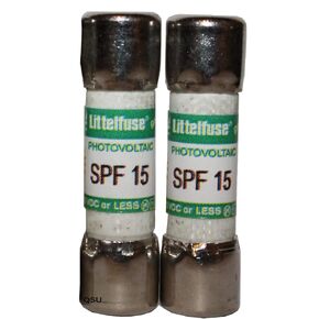 SPF-15 Solar/Photovoltic Protection Fuse 15 Amp 1,000 Volts DC (2 Pack) QSU