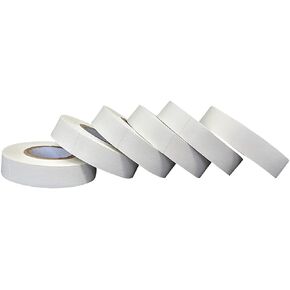 USA Made Lab Labeling Tape Multi Pack, 500" Length x 1/2" Width, 1 Inch Core [6 White Rolls] for Marking