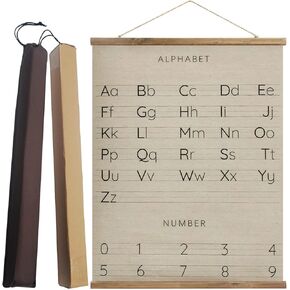 AnairsMo Alphabet Poster, Alphabet Wall Hanging, ABC Poster For Wall Decorative, Letters and Numbers Train Poster, ABC Canvas Art For Kids Room, Nursery, Playrom 16x24 Inch Wall Hanging Ready to Hang