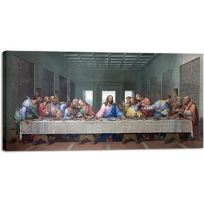 Wieco Art Canvas Prints the Last Supper by Leonardo Da Vinci Classic Art Reproductions Jesus Canvas Wall Art for Home Decoration