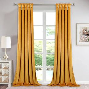 StangH Grey Velvet Curtains 84-inch - Twist Tab Top Design Blackout Drapes for Living Room/Bedroom Window Decor, W52 x L84-inch, 2 Panels
