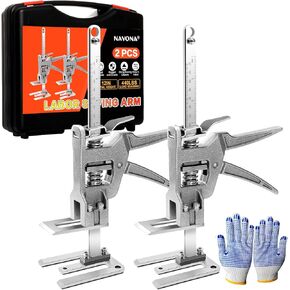Navona NAVONA Labor Saving Arm Lift 2 Pack, 10 Inch Multi-Function Height Adjustment Lifting Device, 400LBS Furniture Lifter for Installing Cabinets, Doors, Furniture, Windows