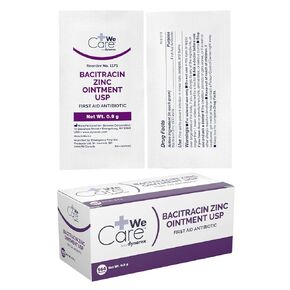 Dynarex Bacitracin Zinc Ointment USP - Burn Cream and Antibiotic Ointment for Minor Cuts, Diaper Rashes, Wound Care and First Aid, 0.9g Packets - 1 Box of 144 Packets
