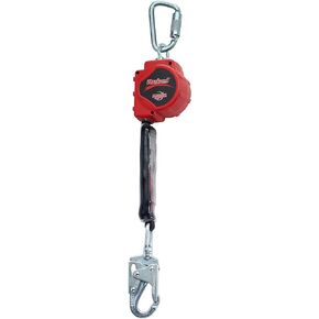 3M Protecta Rebel 3100426 Self Retracting Lifeline, Steel Swivel Snap Hook & Carabiner, 11', Black/Red