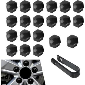 21 Pack Car Hub Protective Cover, 0.75In/19MM Anti-Theft Waterproof Vehicle Hub Decoration Accessories for Truck SUV Car, Universal Durable Automotive Bolt Lug Nut Cover with Clip (Black) in Kuwait