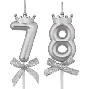 78 87 Birthday Candles, 78th 87th Cake Candles, Green Happy Birthday Number 78 87 Candles Cake Topper Decorations for Party Men Women