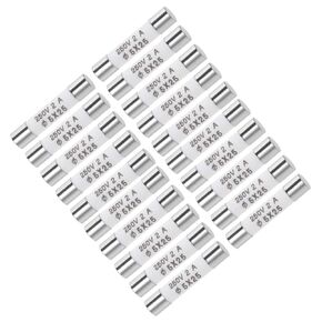 uxcell Ceramic Cartridge Fuses 2A 250V 5x25mm Fast Blow Replacement for Stereo Audio Alarm Amplifier Ceramic Fuses 20pcs