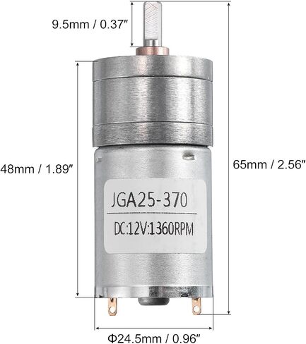 MECCANIXITY Micro Speed Reduction Gear Box Motor DC 12V 1360RPM Geared Motor for 370 Motor in Saudi Arabia