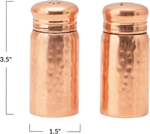 Creative Co-Op Hammered Stainless Steel, Copper Finish Salt & Pepper Shaker, 3.5" in Saudi Arabia
