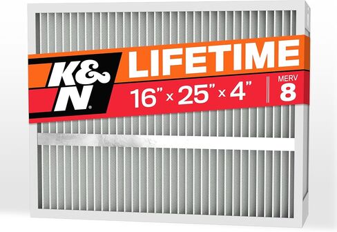 K&N 16X25X4 HVAC Furnace Air Filter, Lasts a Lifetime, Washable, Merv 8, the Last HVAC Filter You Will Ever Buy, Breathe Safely at Home or in the Office, HVC-8-41625 in Saudi Arabia