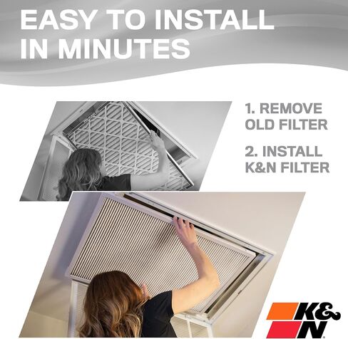 K&N 16X25X4 HVAC Furnace Air Filter, Lasts a Lifetime, Washable, Merv 8, the Last HVAC Filter You Will Ever Buy, Breathe Safely at Home or in the Office, HVC-8-41625 in Saudi Arabia