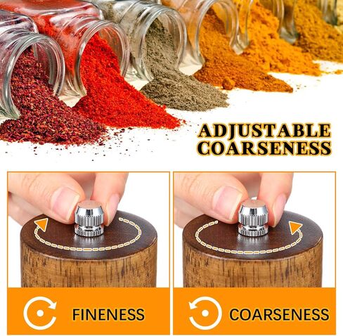 هدية الترحيب بالمنزل الجديد مكونة من قطعتين لمالك المنزل الجديد مجموعة مطحنة ملح وفلفل خشبية مع قلب سيراميك قابل للتعديل، هدايا الترحيب بالمنزل الجديد، 8 بوصات in Kuwait