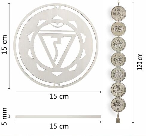 Putdigei 5.9" 7 Chakra Decor Set, Wood Meditation Hanging Decorative, Sacred Geometry Wall Art, Yoga Wooden Grid Art Symbol for Bedroom, Home, Apartment, Living Room, Spiritual Gifts in Saudi Arabia