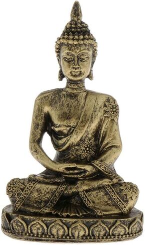 1Pcs Small Thai Buddha Statue Figurine Sandstone Buddhist Home Decor Bronze in Saudi Arabia