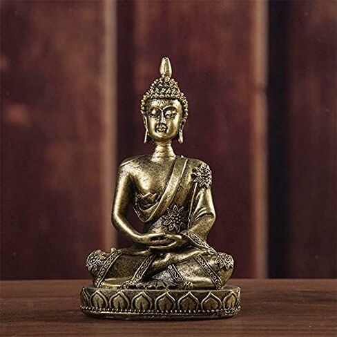 1Pcs Small Thai Buddha Statue Figurine Sandstone Buddhist Home Decor Bronze in Saudi Arabia