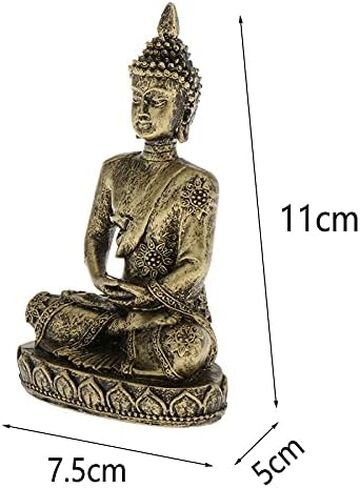 1Pcs Small Thai Buddha Statue Figurine Sandstone Buddhist Home Decor Bronze in Saudi Arabia