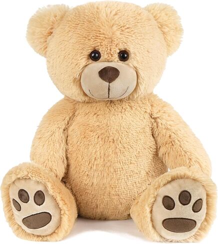 LotFancy Teddy Bear Stuffed Animals, 20 inch Soft Cuddly Stuffed Plush Bear, Cute Stuffed Animals Toy with Footprints, Gifts for Kids Toddlers on Baby Shower, Christmas Valentine's Day, Light Brown in Saudi Arabia