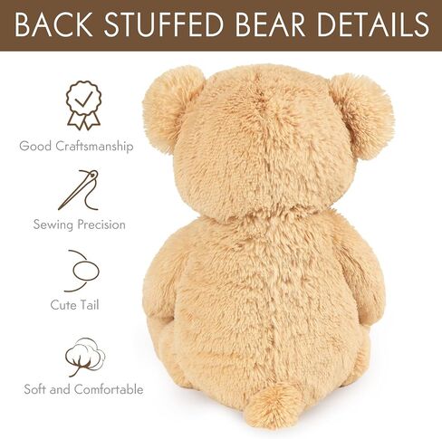 LotFancy Teddy Bear Stuffed Animals, 20 inch Soft Cuddly Stuffed Plush Bear, Cute Stuffed Animals Toy with Footprints, Gifts for Kids Toddlers on Baby Shower, Christmas Valentine's Day, Light Brown in Saudi Arabia
