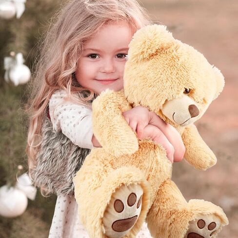 LotFancy Teddy Bear Stuffed Animals, 20 inch Soft Cuddly Stuffed Plush Bear, Cute Stuffed Animals Toy with Footprints, Gifts for Kids Toddlers on Baby Shower, Christmas Valentine's Day, Light Brown in Saudi Arabia
