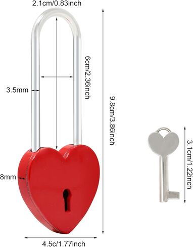 Honbay Cute Love Lock with Key Heart Shaped Padlock Alloy Steel Heart Lock Wish Lock Romantic Padlock for Jewelry Box Suitcase Cabinet Notebook for Lovers Birthday Wedding Valentine's Day Gift (Pink) in Saudi Arabia
