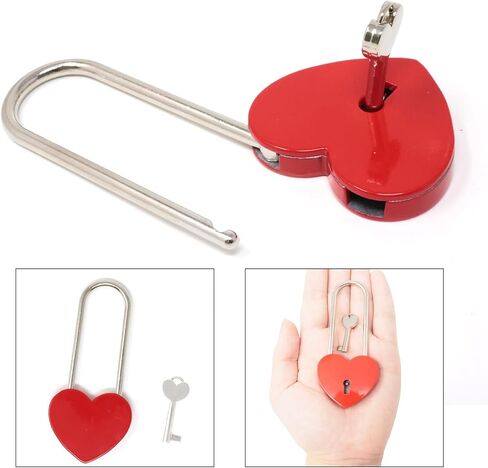 Honbay Cute Love Lock with Key Heart Shaped Padlock Alloy Steel Heart Lock Wish Lock Romantic Padlock for Jewelry Box Suitcase Cabinet Notebook for Lovers Birthday Wedding Valentine's Day Gift (Pink) in Saudi Arabia