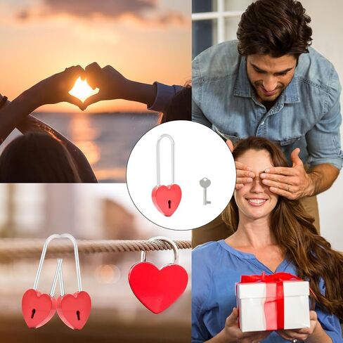 Honbay Cute Love Lock with Key Heart Shaped Padlock Alloy Steel Heart Lock Wish Lock Romantic Padlock for Jewelry Box Suitcase Cabinet Notebook for Lovers Birthday Wedding Valentine's Day Gift (Pink) in Saudi Arabia