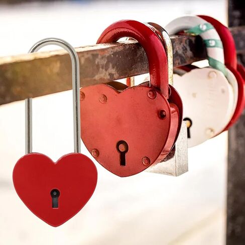 Honbay Cute Love Lock with Key Heart Shaped Padlock Alloy Steel Heart Lock Wish Lock Romantic Padlock for Jewelry Box Suitcase Cabinet Notebook for Lovers Birthday Wedding Valentine's Day Gift (Pink) in Saudi Arabia