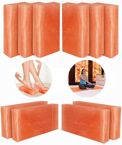 Himalayan Pink Salt Tiles 8"x4"x1" for Spa, Sauna - Salt bricks for Salt Wall, Pack of 10 Salt Blocks of 2.5 lbs for Home Decor and Diye Improvement in Saudi Arabia