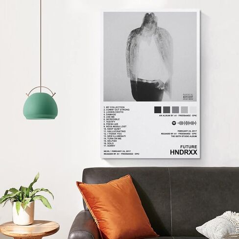 MEETJE Future - ملصقات قماشية بغلاف الألبوم HNDRXX للغرفة كهدية جمالية بدون إطار: 16 × 24 بوصة (40 × 60 سم) in Kuwait