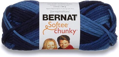 Bernat Softee Chunky Yarn Super Bulky #6, Denim Ombre, 3 Skeins in Saudi Arabia