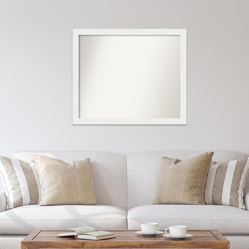 Amanti Art Custom Mirror, Vanity White Narrow Bathroom Mirror, Wall Mirror or Bathroom Vanity Mirror Over Sink (31.5 x 37.5 in.) Non-Beveled Mirror, White Mirror, Casual Mirror from WI, USA in Saudi Arabia