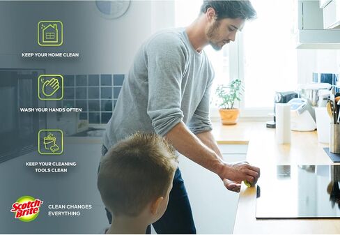سكوتش برايت™ اسفنجة تنظيف متوسطة التحمل من الأسيتات رقم 74، كبيرة، أصفر/أخضر، كرتونة تحتوي على 20 قطعة in Saudi Arabia