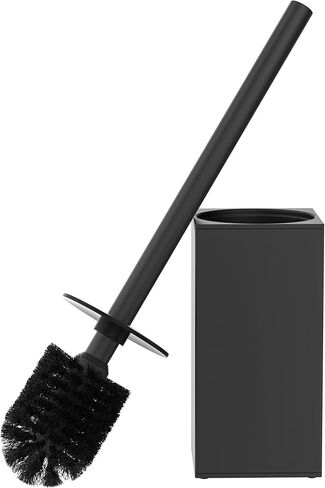 FORIOUS Square Toilet Brush and Holder Set Matte Black, Heavy Duty 304 Stainless Steel Base & Handle Toilet Bowl Cleaners Brush and Holder, Toilet Brush Set for Bathroom Storage and Organization in Saudi Arabia