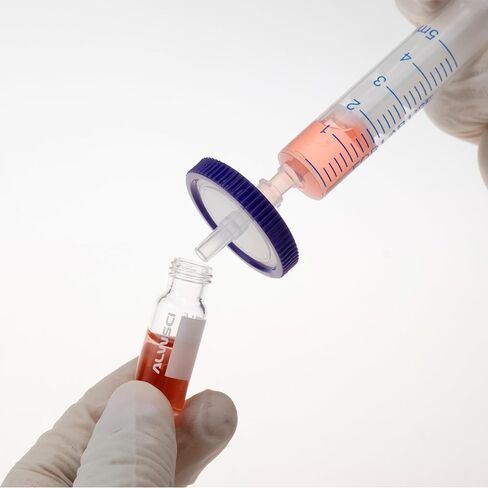 Syringe Filters PVDF Hydrophilic Filtration 0.45um 13mm Membrane Diameter Lab PVDF Membrane Disc Non-Sterile by Labfil, Pack of 100 in Kuwait