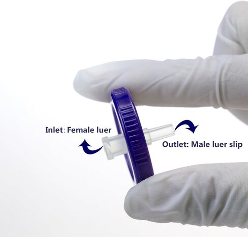 Syringe Filters PVDF Hydrophilic Filtration 0.45um 13mm Membrane Diameter Lab PVDF Membrane Disc Non-Sterile by Labfil, Pack of 100 in Kuwait