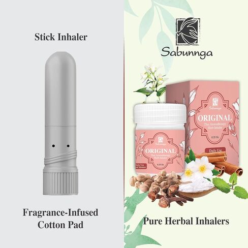 Thai Herbal Nasal Inhaler, Menthol Nose for Congestion, Ideal Aromatherapy for Working Women, Refreshing Yadom, Portable and Convenient in Saudi Arabia