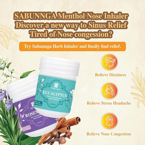 Thai Herbal Nasal Inhaler, Menthol Nose for Congestion, Ideal Aromatherapy for Working Women, Refreshing Yadom, Portable and Convenient in Saudi Arabia