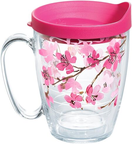 Tervis Sakura Japanese Cherry Blossom Made in USA Double Walled Insulated Tumbler Travel Cup Keeps Drinks Cold & Hot, 16oz Mug, Classic in Saudi Arabia