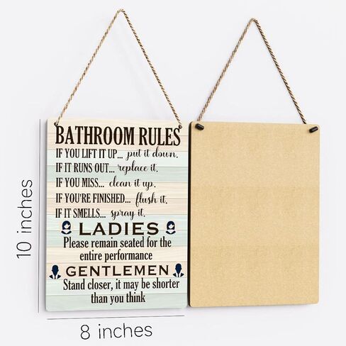 Bathroom Wall Art Wood Sign Bathroom Sign Wood Wall Decor Farmhouse Home Decor Rustic Wooden Wall Art for Living Room Bedroom Guest Bathroom Office Toilet Wall Decor Housewarming Birthday Gift in Kuwait