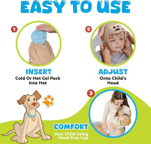 Kids Ice Packs for Boo Boos, Wearable Handsfree Kids Ice Packs Hot and Cold Pack. Toddler Ice Packs for Injuries Reusable Kids, Treats Bumps, Bruises, Fever & More. FSA/HSA Eligible in Saudi Arabia