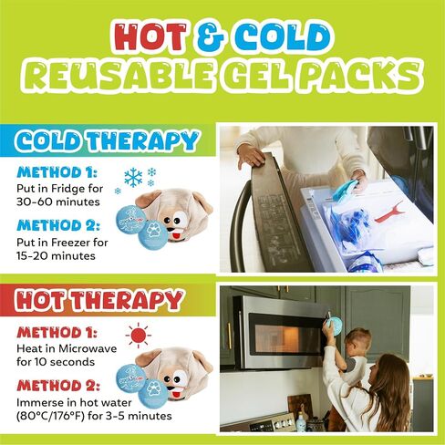 Kids Ice Packs for Boo Boos, Wearable Handsfree Kids Ice Packs Hot and Cold Pack. Toddler Ice Packs for Injuries Reusable Kids, Treats Bumps, Bruises, Fever & More. FSA/HSA Eligible in Saudi Arabia