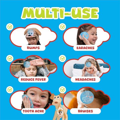 Kids Ice Packs for Boo Boos, Wearable Handsfree Kids Ice Packs Hot and Cold Pack. Toddler Ice Packs for Injuries Reusable Kids, Treats Bumps, Bruises, Fever & More. FSA/HSA Eligible in Saudi Arabia