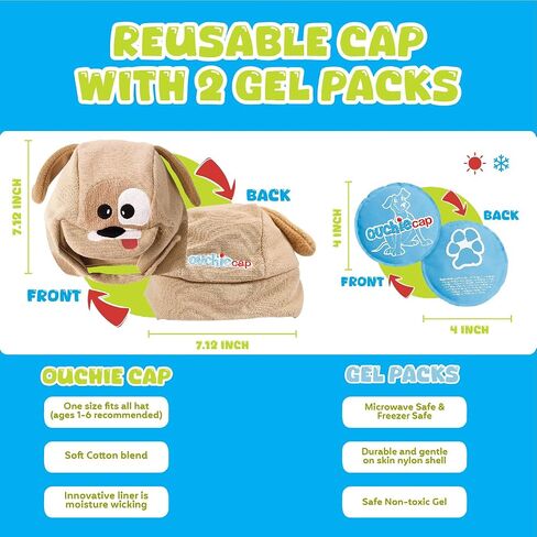 Kids Ice Packs for Boo Boos, Wearable Handsfree Kids Ice Packs Hot and Cold Pack. Toddler Ice Packs for Injuries Reusable Kids, Treats Bumps, Bruises, Fever & More. FSA/HSA Eligible in Saudi Arabia