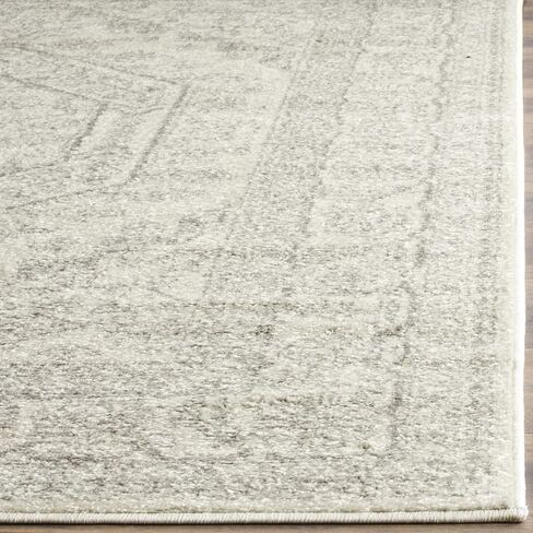 SAFAVIEH Adirondack Collection 6' Square Ivory / Silver ADR108B Oriental Medallion Non-Shedding Living Room Bedroom Dining Home Office Area Rug in Saudi Arabia
